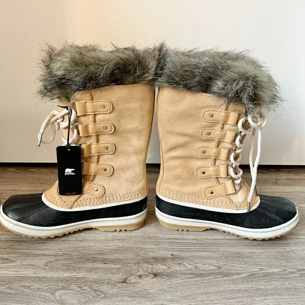 Sorel Women's Joan of Arctic Faux Fur Waterproof Snow Boot in Honest Beige NWT